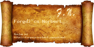 Forgács Norbert névjegykártya